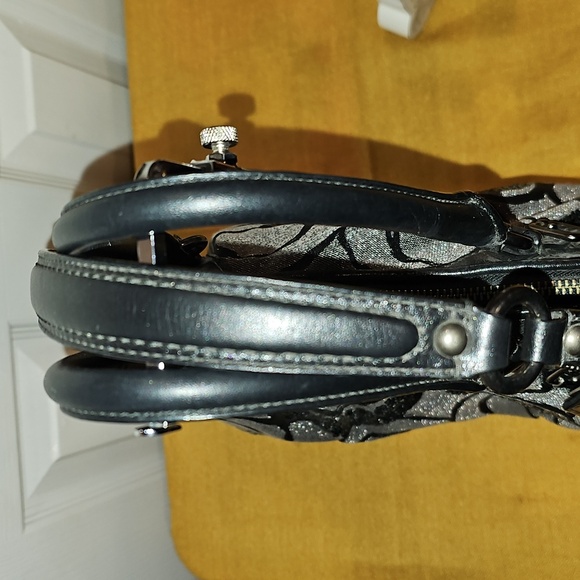 Coach 2010 Grey Fabric and Sequins Madison Op Art Sophia Satchel EUC w/Dustbag - Picture 13 of 16